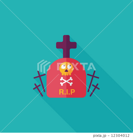 grave flat icon with long shadow,eps10 12304012