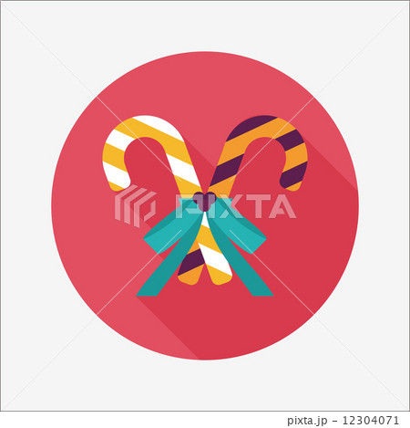 Christmas candy cane flat icon with long shadow,eps10 Christmas candy cane flat icon with long shadow,eps10 12304071