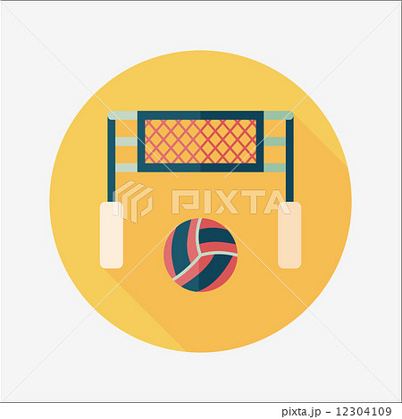 volleyball flat icon with long shadow,eps10 12304109