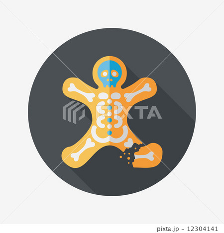 skeleton flat icon with long shadow,eps10 12304141