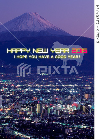 2015年賀状デザイン素材-富士山 2015年賀状デザイン素材-富士山 12304724
