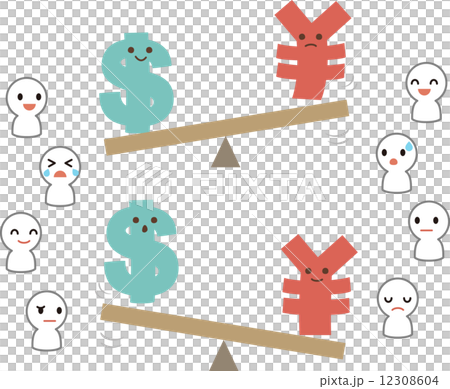 Image of yen depreciation against dollar, yen appreciation against the dollar Image of yen depreciation against dollar, yen appreciation against the dollar 12308604