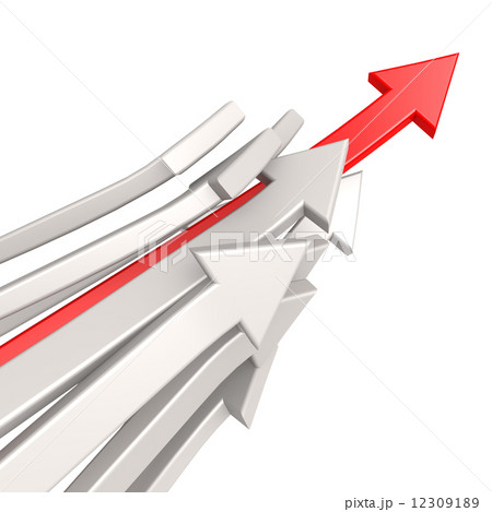 Red arrow toward success 12309189