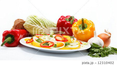 Healthy food. Fresh vegetables. Peppers on a white background. 12310402