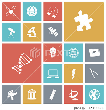 Flat design icons for science 12311622
