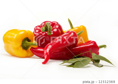 Healthy food. Fresh vegetables. Peppers on a white background. 12312369