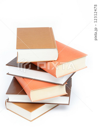 A stack of books on a white background. 12312478
