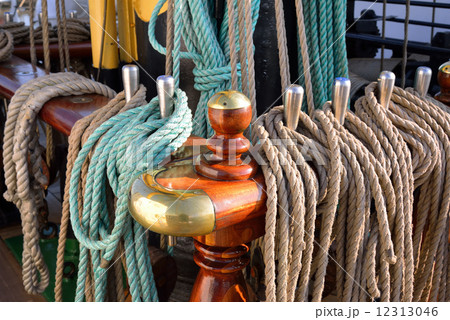 Rigging of an old sailing vessel 12313046