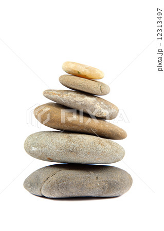 Stone pyramid on white background. Stone pyramid on white background. 12313497