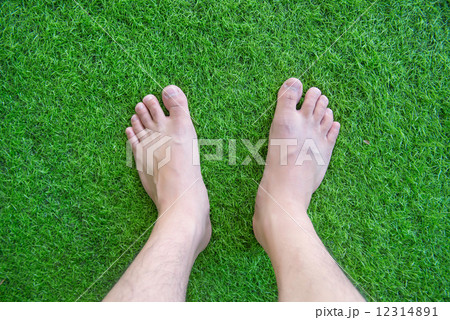 Feet over green  grass 12314891