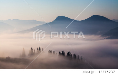 Majestic sunset in the mountains landscape Majestic sunset in the mountains landscape 12315237