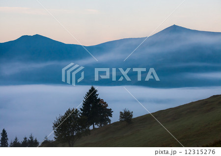 Majestic sunset in the mountains landscape 12315276