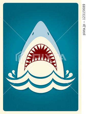 Shark Jaws Vector Background Illustrationのイラスト素材