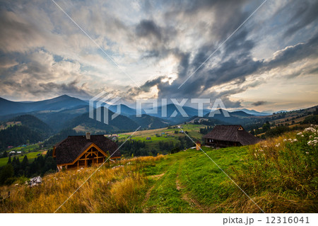 Summer landscape. Blue sky, mountains 12316041