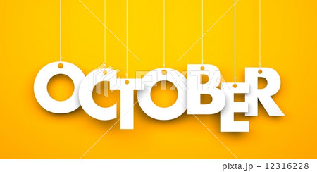 October. Text hanging on the strings 12316228