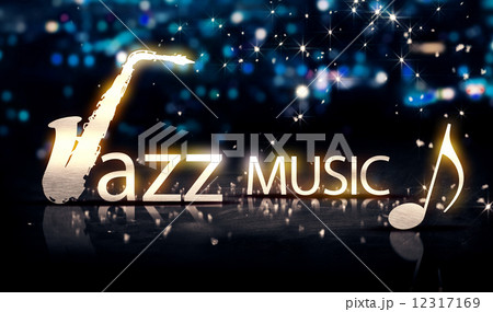 Jazz Music Saxophone Silver City Bokeh Star Shine Blue 3D 12317169