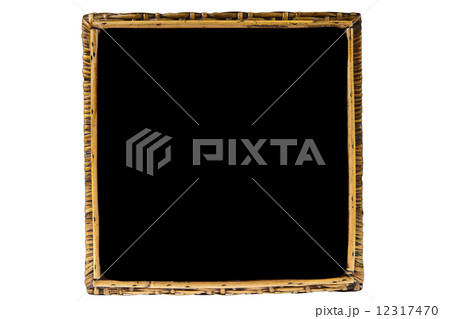 Rattan on black picture frame isolated on white background Rattan on black picture frame isolated on white background 12317470