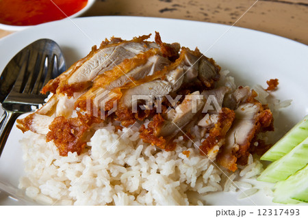 Fried Chicken with Rice in Asian Style Fried Chicken with Rice in Asian Style 12317493