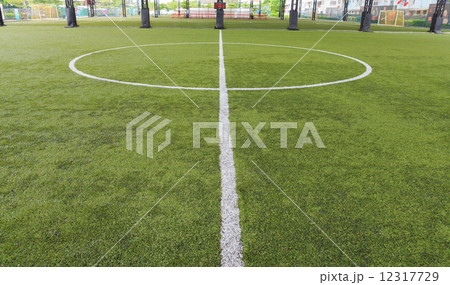 Center line on soccer field 12317729