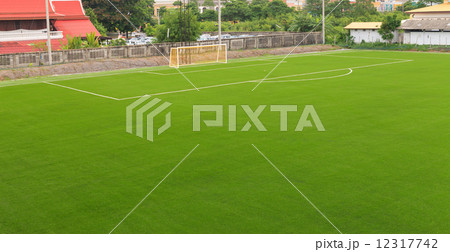 Artificial grass soccer field 12317742