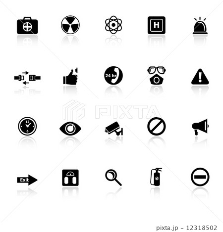 General healthcare icons with reflect on white background 12318502