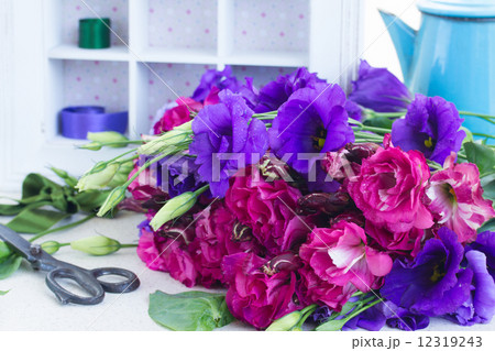 bunch of violet and mauve eustoma flowers bunch of violet and mauve eustoma flowers 12319243