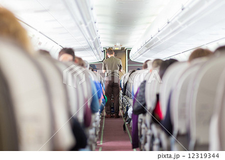 Steward on the airplane. 12319344