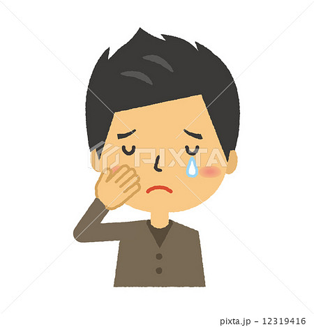 お父さん 悲しみのイラスト素材