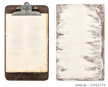 antique clipboard and cardboard isolated on white antique clipboard and cardboard isolated on white 12321774