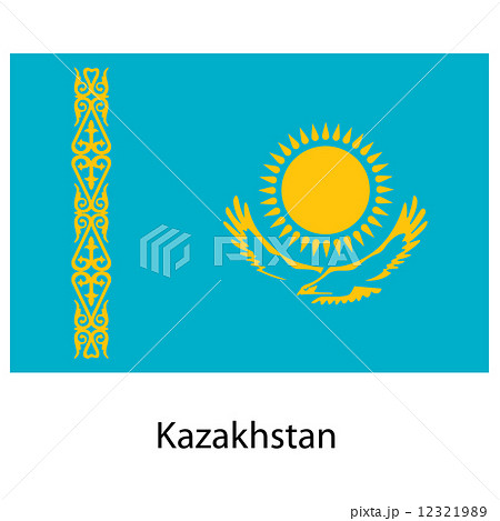 Flag  of the country  kazakhstan. Vector illustration.  12321989