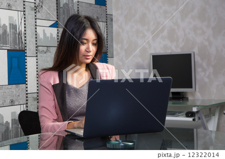 Office lady working on Computer Office lady working on Computer 12322014
