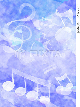 水彩画 音楽素材のイラスト素材