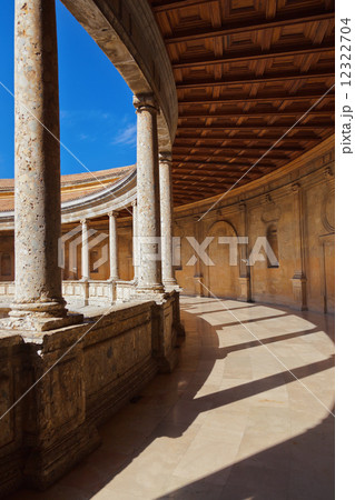 Central Courtyard in Alhambra palace at Granada Spain Central Courtyard in Alhambra palace at Granada Spain 12322704