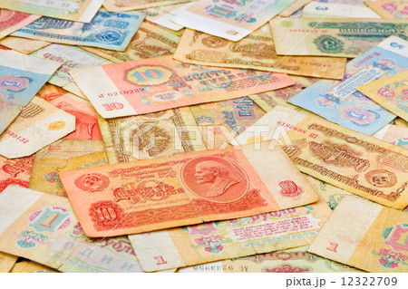 Old soviet russian money background 12322709