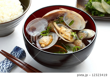 あさり汁　味噌汁　あさり　貝 12323419