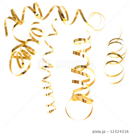 golden serpentine streamer. party decoration 12324316