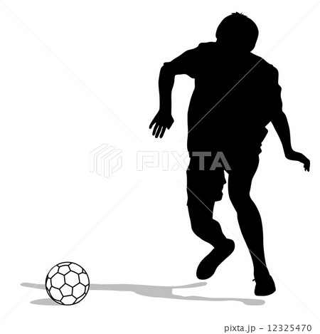 silhouettes of soccer players with the ball. Vector illustration 12325470