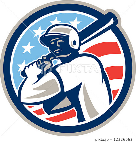 American Baseball Batter Hitter Circle Retro American Baseball Batter Hitter Circle Retro 12326663