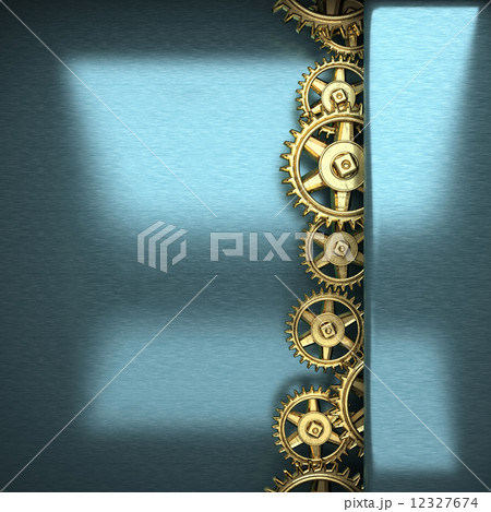 blue metal background with cogwheel gears 12327674
