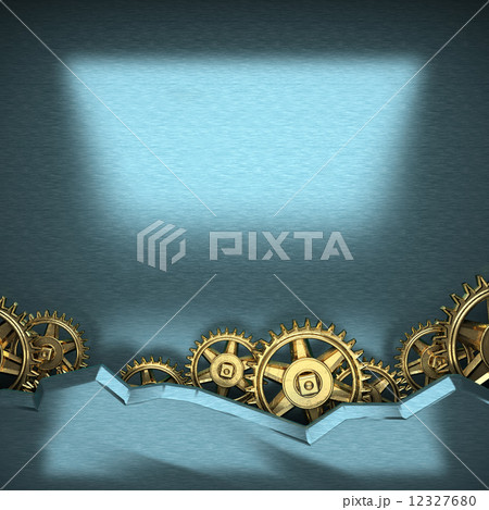 blue metal background with cogwheel gears 12327680
