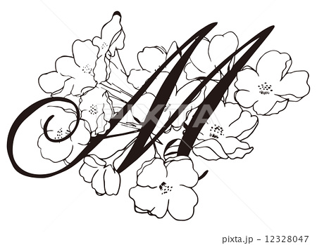 装飾アルファベット Sakura Mのイラスト素材