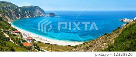 Petani Beach summer panorama (Kefalonia, Greece) 12328320