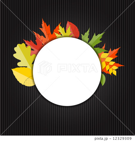 Shiny Autumn Natural Leaves Background. Vector Illustration 12329309