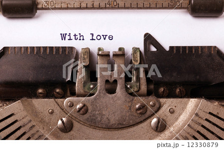 Vintage inscription made by old typewriter 12330879