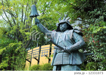 大阪 三光神社 真田幸村像の写真素材