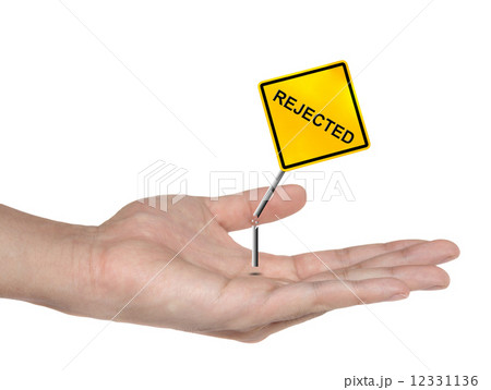hand symbol with rejected sign isolated , business concept 12331136