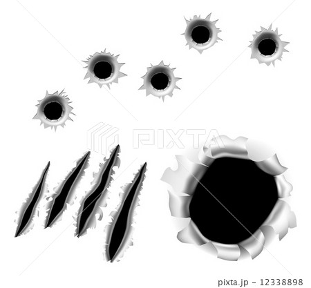 Bullet holes rips and scratches 12338898