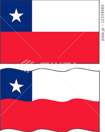 Flat and waving Chilean Flag. Vector 12339060