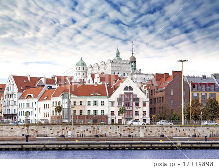 Szczecin (Stettin) City old town, riverside view, Poland. 12339898