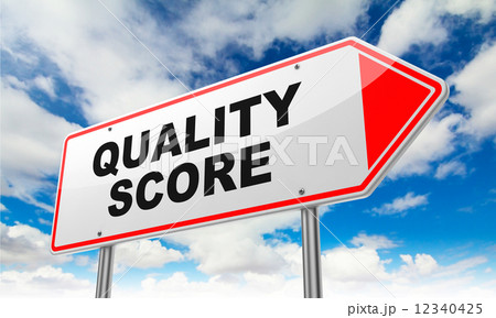 Quality Score on Red Road Sign. Quality Score on Red Road Sign. 12340425